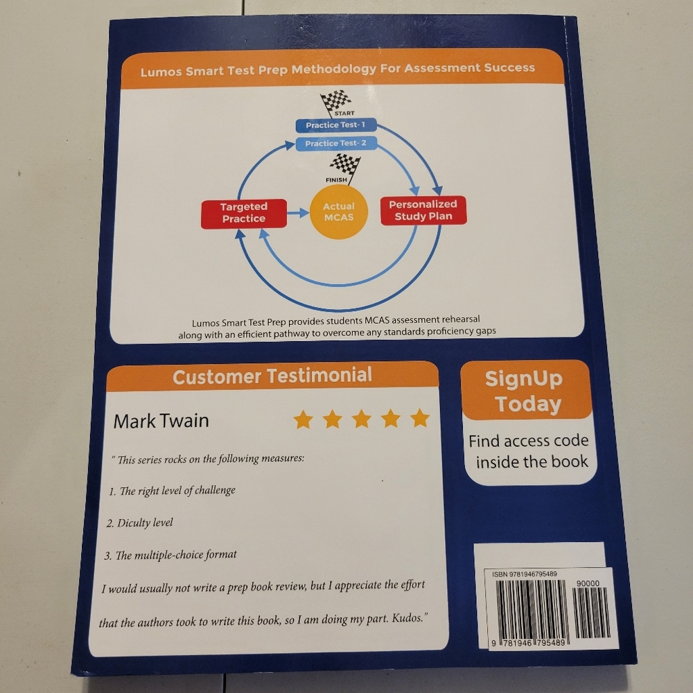 MCAS Test Prep: 5th Grade Math Practice Workbook Revised Edition - Picture 2 of 3